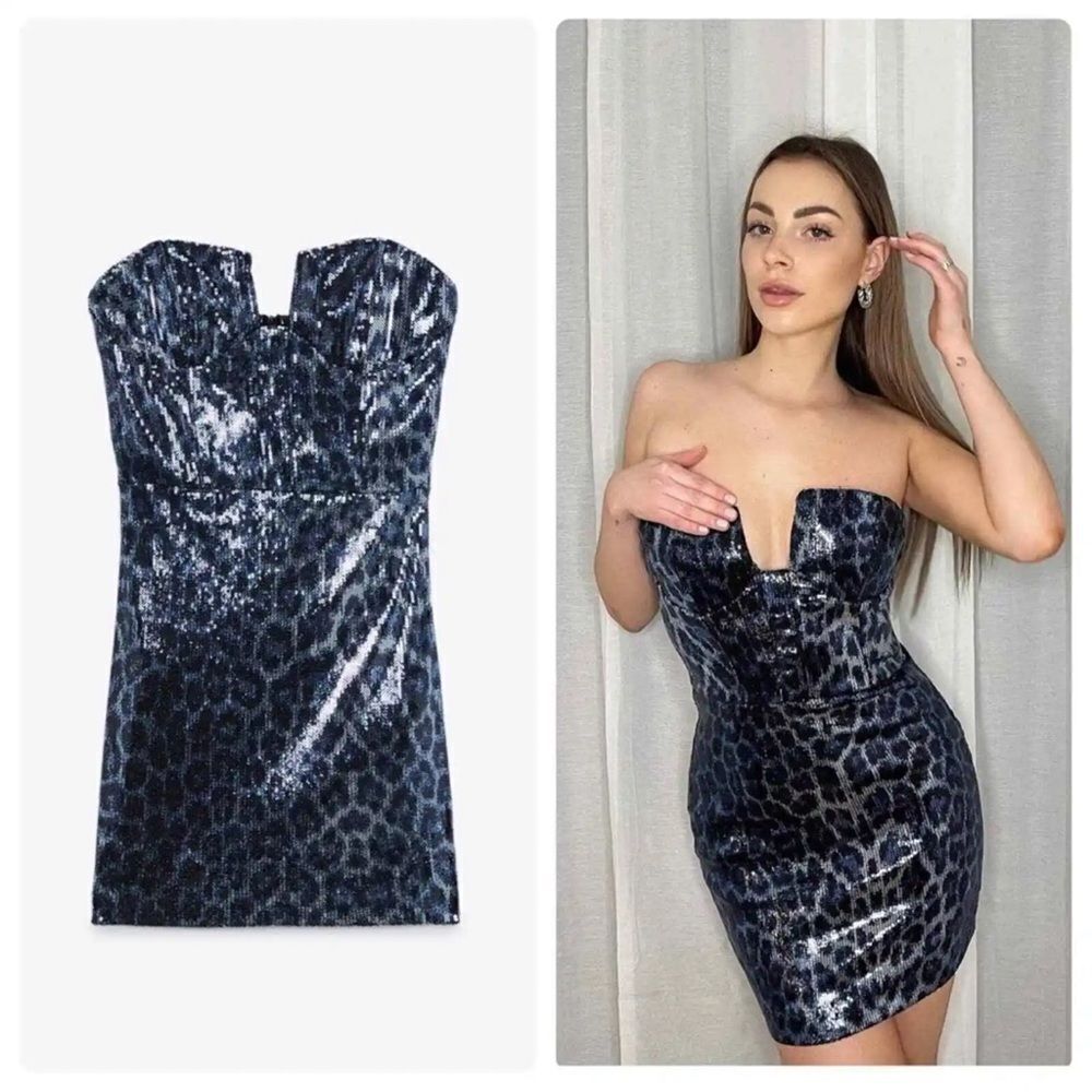 Zara blogger favorite blue sequin dress - Picture 5 of 9